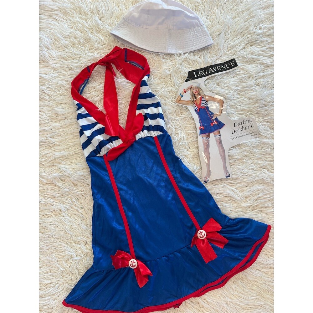 Leg Avenue Sailor Costume Set Womens XS Multicolor Dress & Hat Nautical Sexy